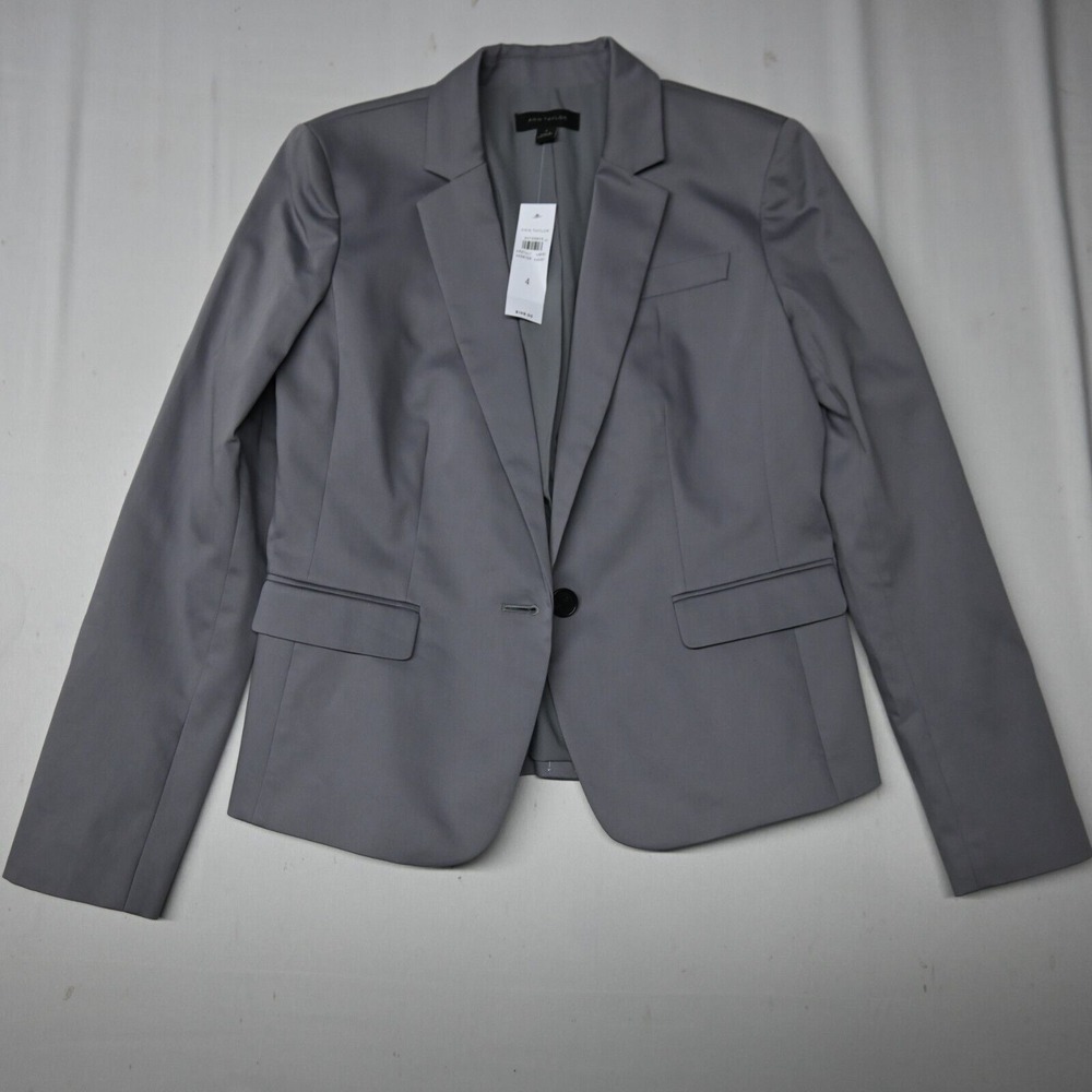 Ann Taylor Gray Women's Blazer Size 4